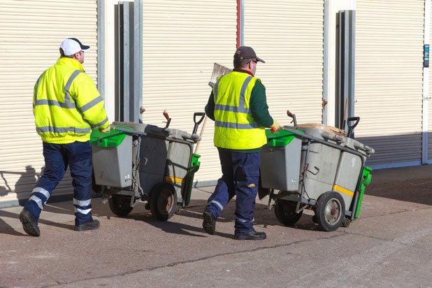 Street sweepers from a local council service.