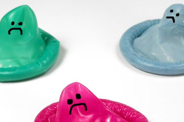 Condoms with sad face