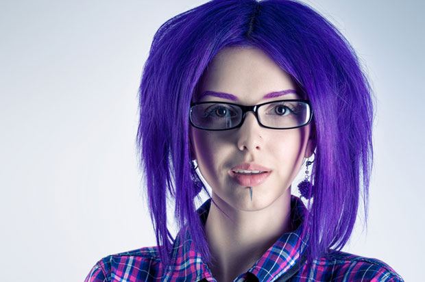 girl with purple hair