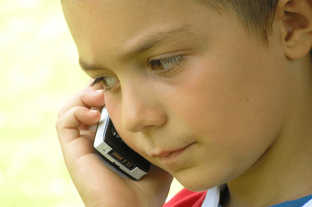 Boy talking on the phone