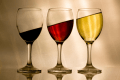 Three wine glasses