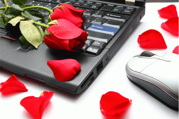 rose on a laptop