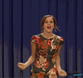 A gif of Emma Watson dancing