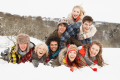 Group Of Teenage Friends in the snow